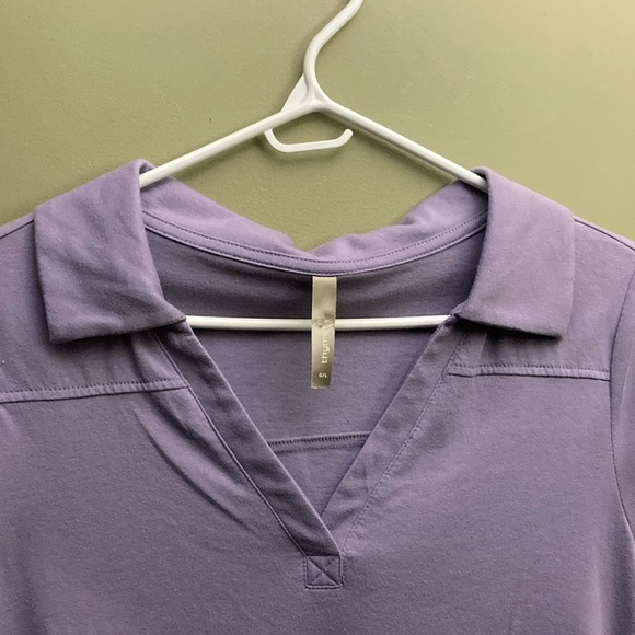 Thyme Maternity Purple Fitted Polo Blouse - Picture 3 of 12